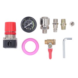 Air Compressor Regulator Kit with Gauge 4 Way Valve 0‑180 PSI European Style for Pneumatic Tools 1/4in NPT