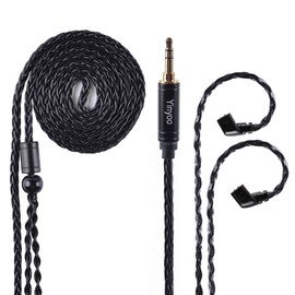 Yinyoo Upgraded Replacement Headphone Cable 8 Core Silver Plated Copper Cable with 3.5mm Plug 2 Pin 0.75mm for KZ ZSN PRO/ZSN PRO X/ZSX/ZS10 PRO/ZS10 PRO X/AS16 PRO/C12 (2 Pin, 3.5mm)