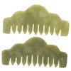 minkissy 2pcs Jade Scalp Massage Combs Natural Hair Care Tool
