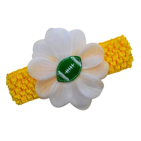 Funny Girl Designs Baby Embroidered Felt Football Team Flower Headband