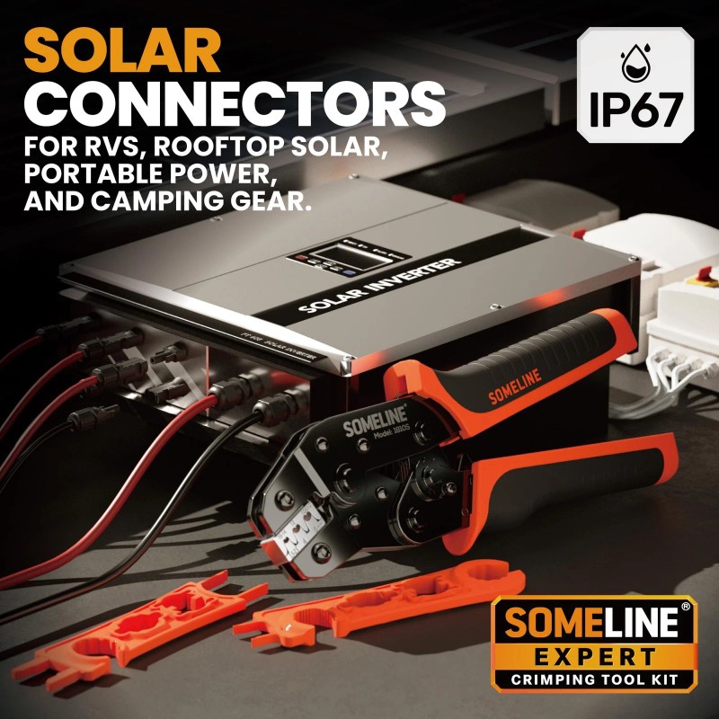 SOMELINE® Solar Connector Crimping Tool Kit, 14-10 AWG Crimper for