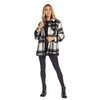 Mud Pie Highland Plaid Womens Oversized Shacket, Black, X-Large