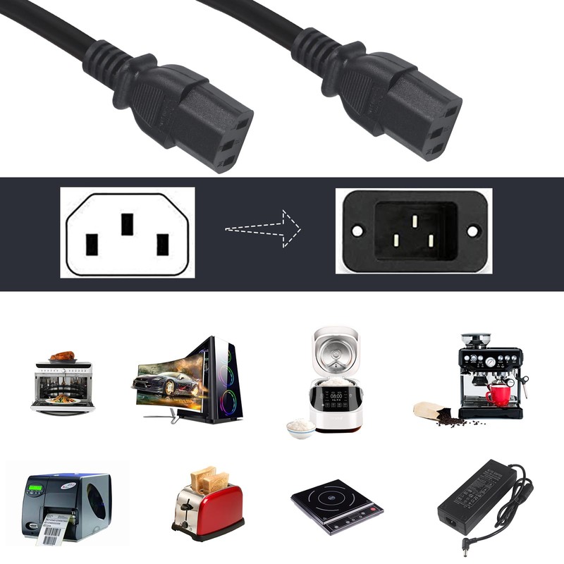 3 Way Splitter 3X C13 to C14 Power Cord Split
