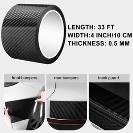 Universal Car Door Edge Guard Door Sill Protector, Automotive Anti-Collision Strip for Car Door Edge/Front and Rear Bumper/Door Sill Protector, Fits for Most Car, Black (4In x 33Ft)