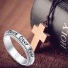 925 Sterling Silver Engraved Faith Over Fear Cross Spinner Sterss