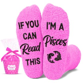 HAPPYPOP Pisces Zodiac Birthday Gifts for Women - Astrology Constellation Horoscope Gifts for Teen Girls, Funny Space Galaxy Pisces Socks