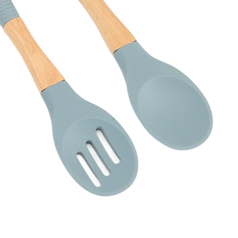 Silicone Cooking Utensils 6 Piece Silicone Utensil Set Durable Wooden