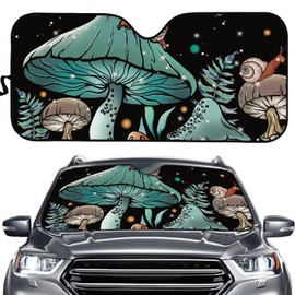 Car Sun Shade Windshield Funny Mushroom Print Custom Fitted Simple Sun Heat Protection Sun Visor for Car Windshield Accordion Retractable Sun Shade Blocks Sun Visor Protector Universal Fit Most Cars