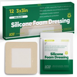 12 CT Silicone Foam Dressing 3x3 - Sterile Silicone Bandages for Wounds - Absorbent and Adhesive Foam Bandages for Wounds and Injury Care by Livaclean Health