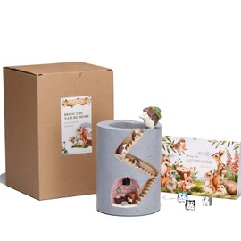 Succulent Pot Pots Cute Animal Creative Plants Planter Planters Large Hole Pen Holder Garden Indoor Decor Cactus Faux Flower Gifts Gift for Women Men Kid(Without Plants)