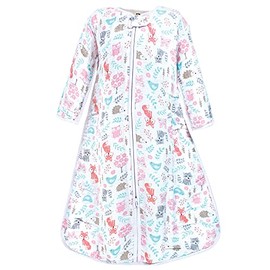Hudson Baby Unisex Baby Long Sleeve Muslin Sleeping Bag, Wearable Blanket, Sleep Sack, Woodland Fox, 18-24 Months