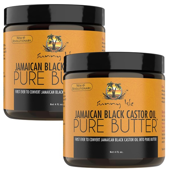 Sunny Isle Jamaican Black Castor Oil Pure Butter Original 4oz (Pack of 2)