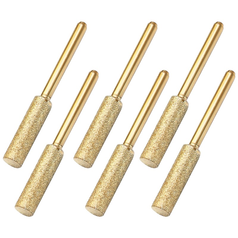 Coufce 6 Pack 7/32 Inch Diamond Chainsaw Sharpener, Gold Burr