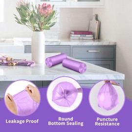 Small Trash Bags 1.2-Gallon: Bathroom Trash Bags 4.5L Small Garbage Bags for Bathroom Bedroom Office - (Purple, 120 Counts)