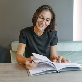 FONHCOO Progressive Multifocal Reading Glasses for Women Men, Metal Half Frame Computer Readers Anti Blue Light Reading Glasses with Spring Hinge (Brown 1.5)