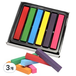 Mickey Riki Prof Hair Chalk Set Includes Hair Color Chalk, 3 Pieces, 6 Colors / 미키리키 프로프 헤어초크 세트구성 헤어컬러초크, 3개, 6색들이