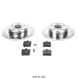 Power Stop K621 Rear Brake Kit with Drilled/Slotted Brake Rotors and Z23 Evolution Ceramic Brake Pads
