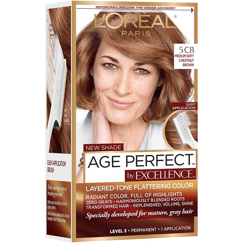 L'Oreal Paris ExcellenceAge Perfect Layered Tone Flattering Color, 5CB Medium
