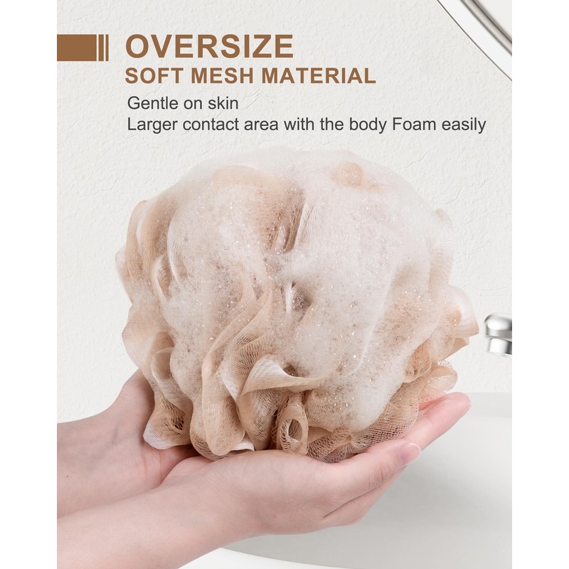 MTDLYICE Loofah Sponge, XL Large Loofah 75g 4 Pack, Bath