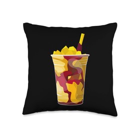 Graphic Mangonada Recipe Mangonada Drinko Throw Pillow, 16x16, Multicolor