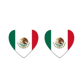 2 x Mexico Heart Flag Temporary Tattoo Mexican Team Flag
