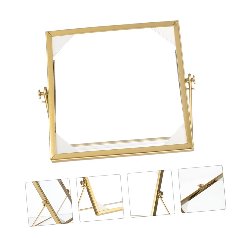 Ciieeo Metal Back Support Photo Frame Dried Flower Glass Frame