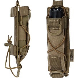 OneTigris Flashlight Holster Molle Flashlight Holder for Belt Tactical Pouch for Torch Linear Hand Tool with Open-top MOLLE Strap for Vertical & Horizontal Carrying