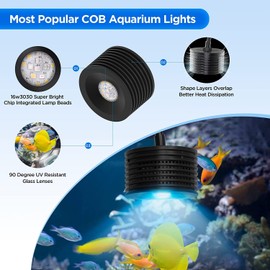 Lominie LED Aquarium Light, Full Spectrum Fish Tank Light, Clip on Saltwater Planted Light Adjustable Gooseneck for Saltwater Coral Fish Tanks, Dimmable Nano Refugium Tank Light Supports Remote WiFi