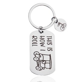 Golf Cart Keychain Gifts for Men Huaband Dad Christmas Birthday Gifts for Fiance Boyfriend Papa Retirement Gifts for Father Dad Golf Themed Gifts for Golfers Golf Lovers This Is How I Roll Keychain