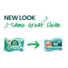 Scotch-Brite Odor Resist Heavy Duty Scrub Sponge, Dishwasher-Safe Kitchen sponges for Serious Scrubbing, Multipurpose Dish Sponge for Stuck-On Messes, 3 Scrubbing Sponges