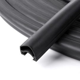 D-Shape RV Slide Out Trim Gaskets - 1 x 15/16 inch x 40 Ft - Black Replacement Rubber Seal for RV Camper Slide Out - 018-312-EKD