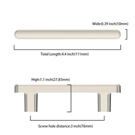 KNOKLOCK 10 Pack 3 Inch(76mm) Kitchen Cabinet Handles Brushed Satin Nickel Cabinet Pulls Kitchen Cabinet Hardware Drawer Pulls for Cupboard Wardrobe