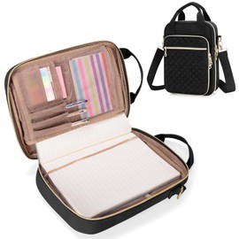 Teamoy Notebook Cover, B5 Shoulder Diary Cover, Notebook Cover, Pen Holder, Notebook Set, Storage, Portable, Unisex, Black