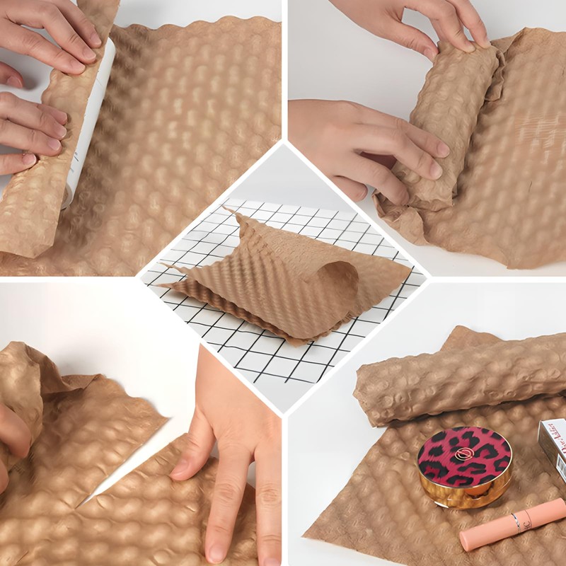 Paper Bubble Wrap Eco Cushioning Wrap, 50 Sheets 29x30cm, Packing