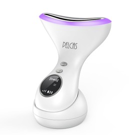 PELCAS Face Massager with LED Display 3 Light Modes Face Massager Electric EMS Facial Massager 43℃ Face Lifting Device High Frequency Vibration for Wrinkle Anti-Aging Neck Skin Tightening Lifting