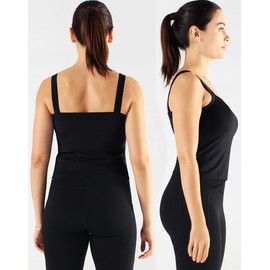 NELEUS Women's 3 Pack Compression Athletic Tank Top with Bra,8088,Black/Grey/red,Medium