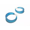 Leetie Lovendale Aqua Blue Frosted Tapered Lola Hoop Earrings