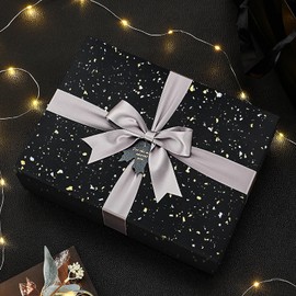 Black Gold Wrapping Paper,4Pcs 52 * 76cm Wrapping Paper Large for Birthday Christmas Decoration