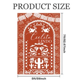 MEHOFOND 5x7ft Brick Red Cielito Lindo Vertical Backdrop Baby Shower Photography Background Mexican Theme Baby Shower Party Decorations Wedding Birthday Bridal Shower Banner Photo Supplies