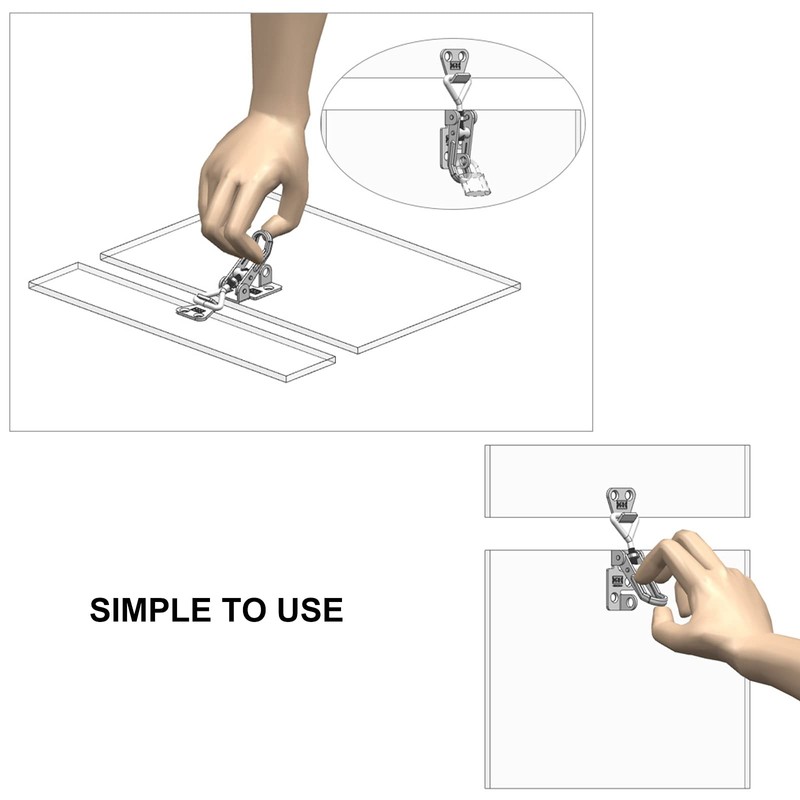 EXLECO 4 Pieces Stainless Steel Toggle Lock Set Lockable Toggle