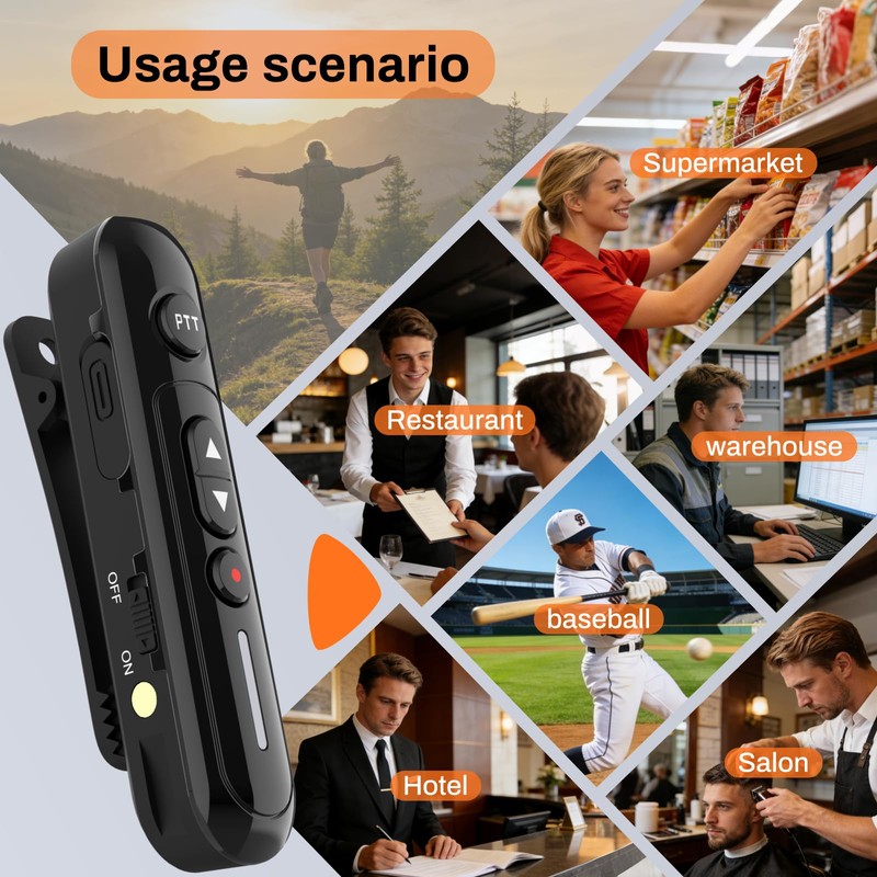 Super Mini Walkie Talkies Pro Two Way Radio with Earpieces