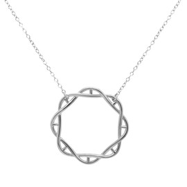 ScienceFox DNA Helix Pendant with Necklace 925 Sterling Silver Gold Rose Gold Organic Chemistry Double Helix (SF), Sterling Silver