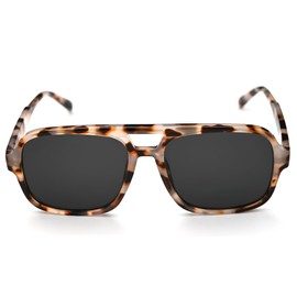 Onrtry Retro Aviator Sunglasses for Women Men Trendy Classic 70s Square Aviator Sun Glasses Vintage Tinted Shades(Tortoise/Grey)