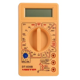 Master Multimetro Digital Basico Economico Ligero y Practico Facil de Transportar es Ideal para Estudiantes Incluye Puntas Tipo Aguja y Proteccion con Fusible de hasta 200mA DT830B