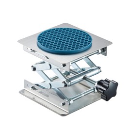 Non-Slip 4 x 4 Inch Lab Scissor Jack Stand Laboratory Mini Scissor Jack Lift Stand Stainless Steel Platform,Adjustable Height 50-160mm, Support Weight 5kg