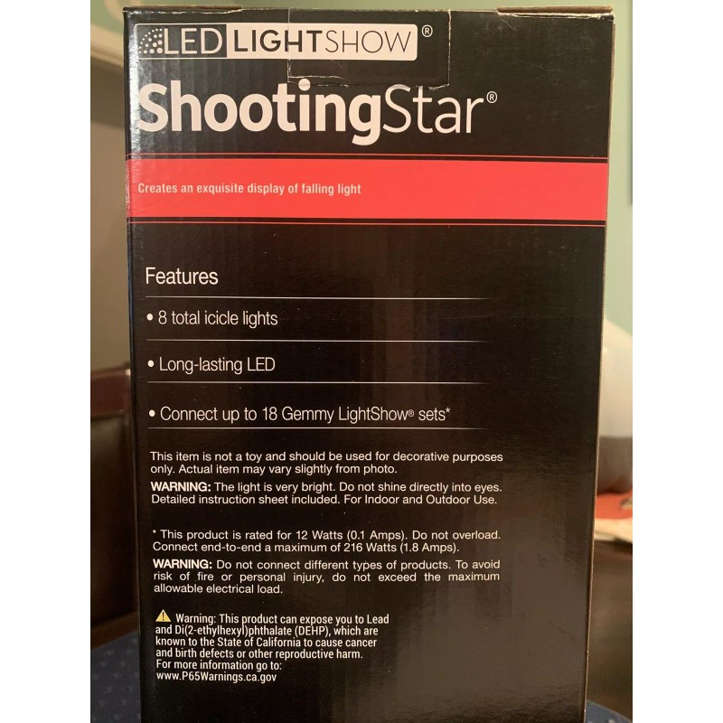 Gemmy Light Show SHOOTING STAR White LED Icicle Lights Set