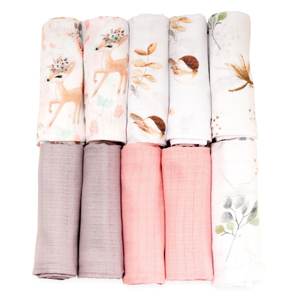FENSILO Muslin Nappies | Muslin Cloths - Pack of 10