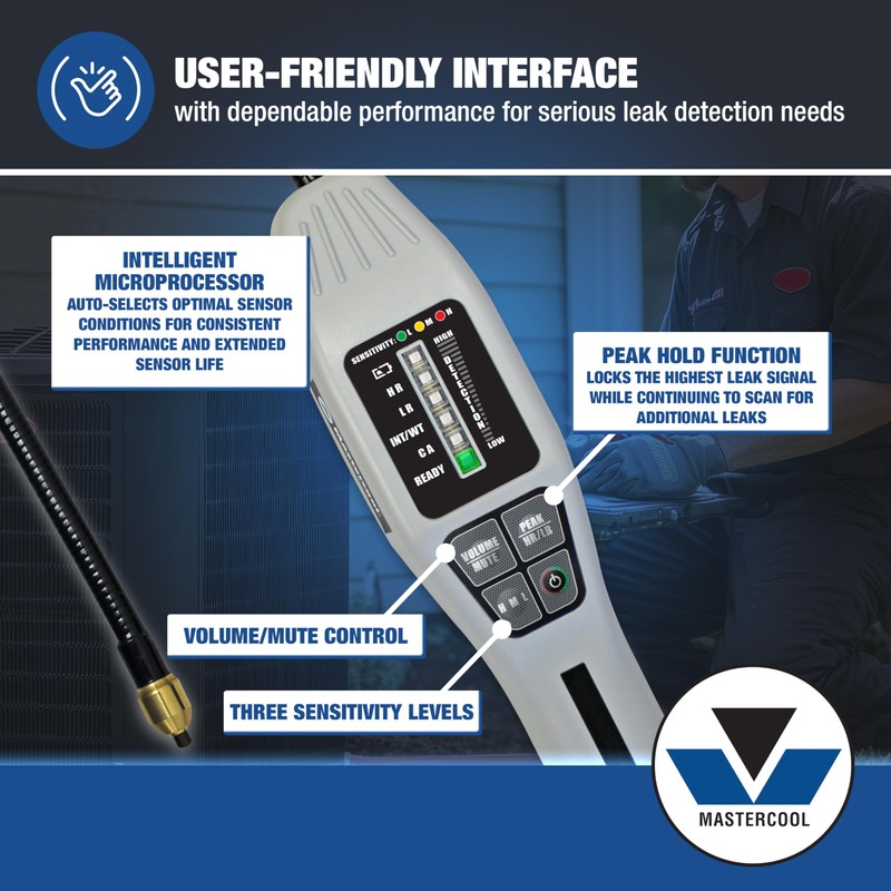 Mastercool 55975 Intellasense III Combustible Gas Leak Detector – Heated