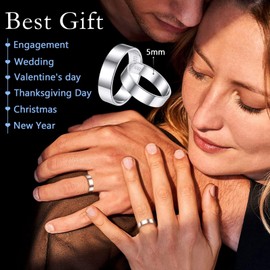 Promise Ring for Her, Smoothy Slim Thin Band Rings Size 9, Sterling Silver Simple Ring for Party Prom Cocktail