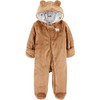 Simple Joys by Carter's Baby Fleece Footed Jumpsuit Pram, Brown